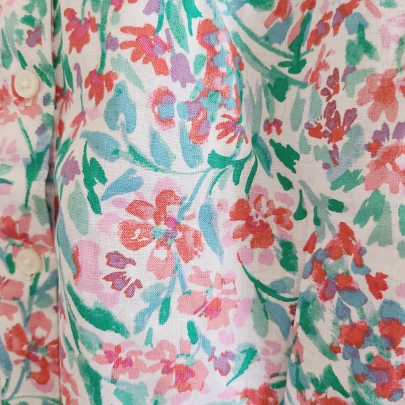 NWT J.Crew Factory Floral Linen Blend Top - Picture 8 of 10